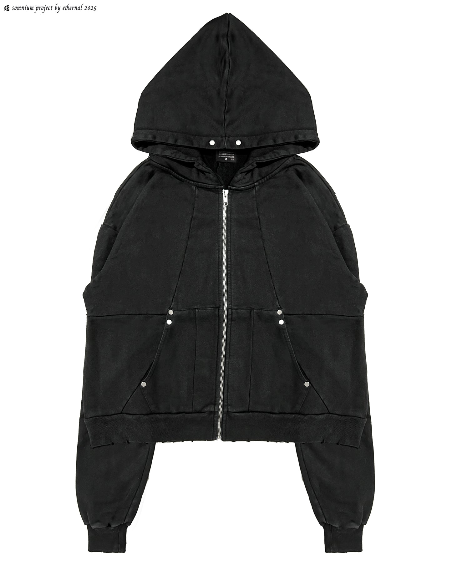 Somnium black zip hoodie