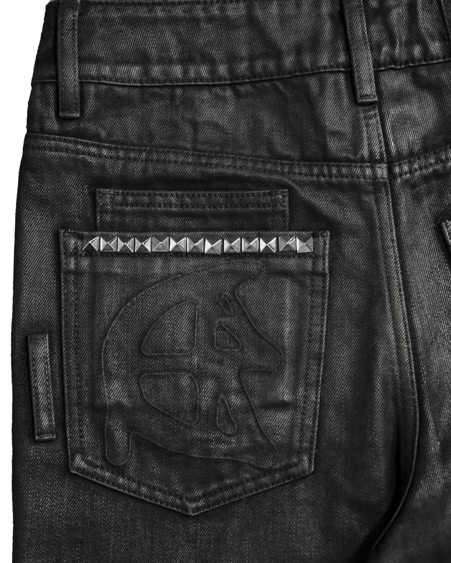 Somnium waxed flared denim