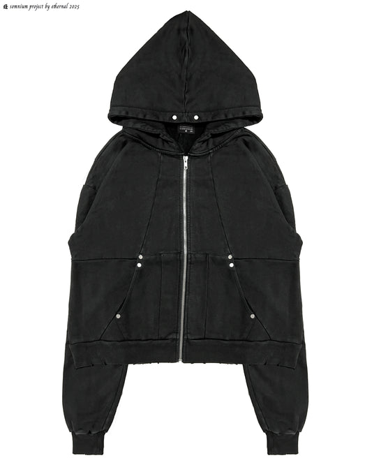 Somnium black zip hoodie