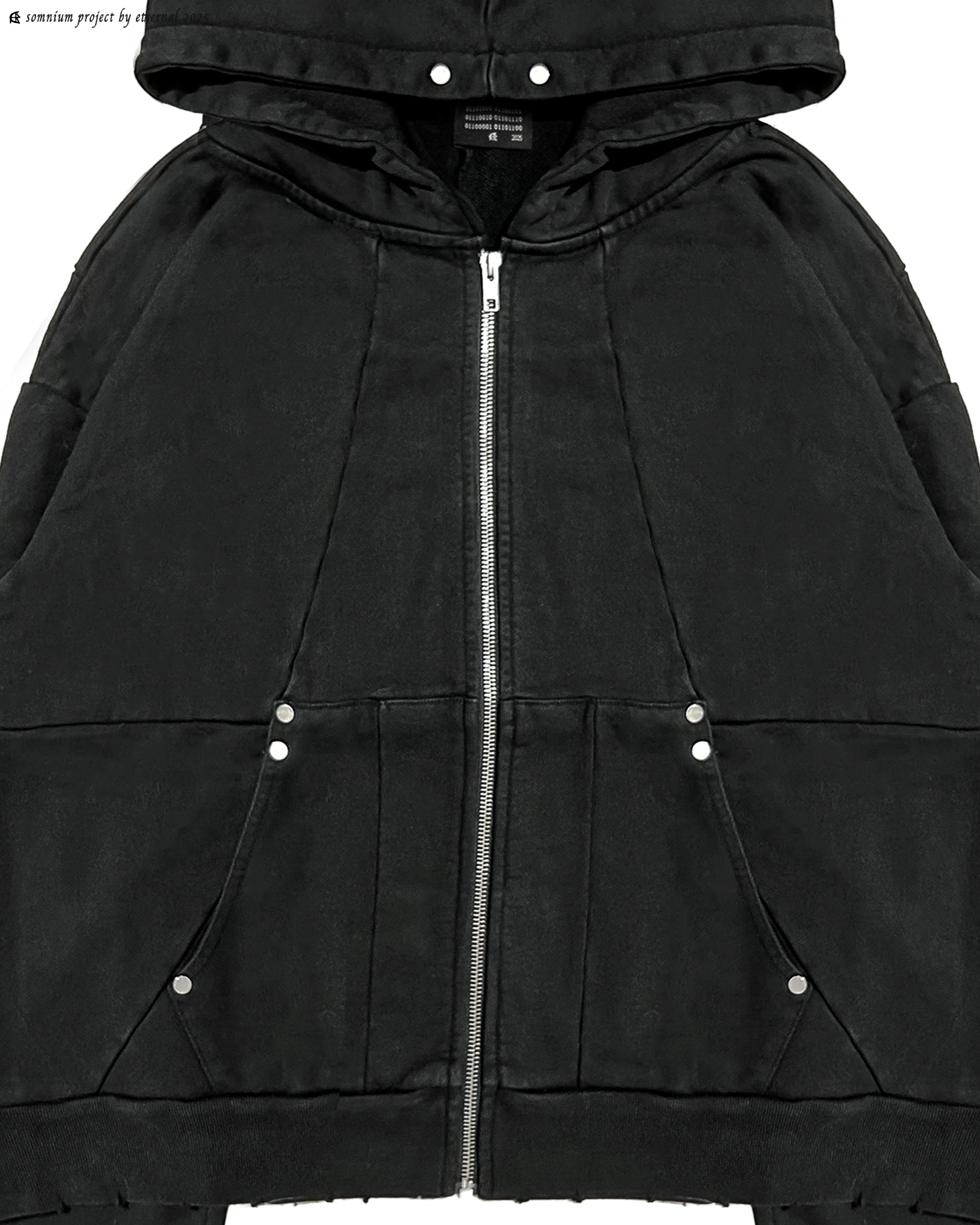 Somnium black zip hoodie